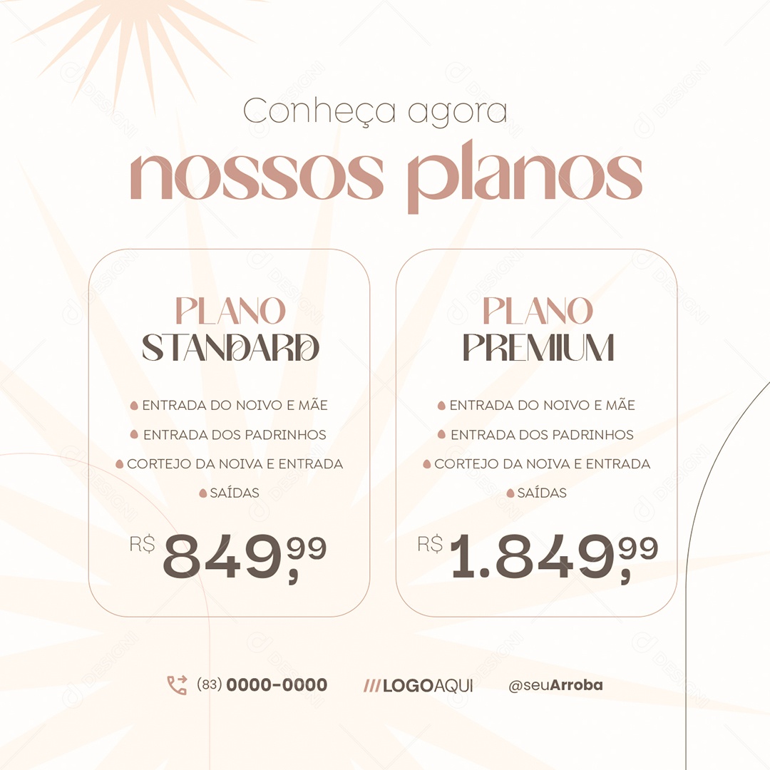 Cerimonialista Conheça Agora Nossos Planos Social Media PSD Editável