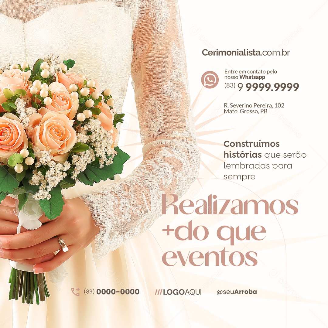 Cerimonialista Realizamos Maais do Que Eventos Social Media PSD Editável