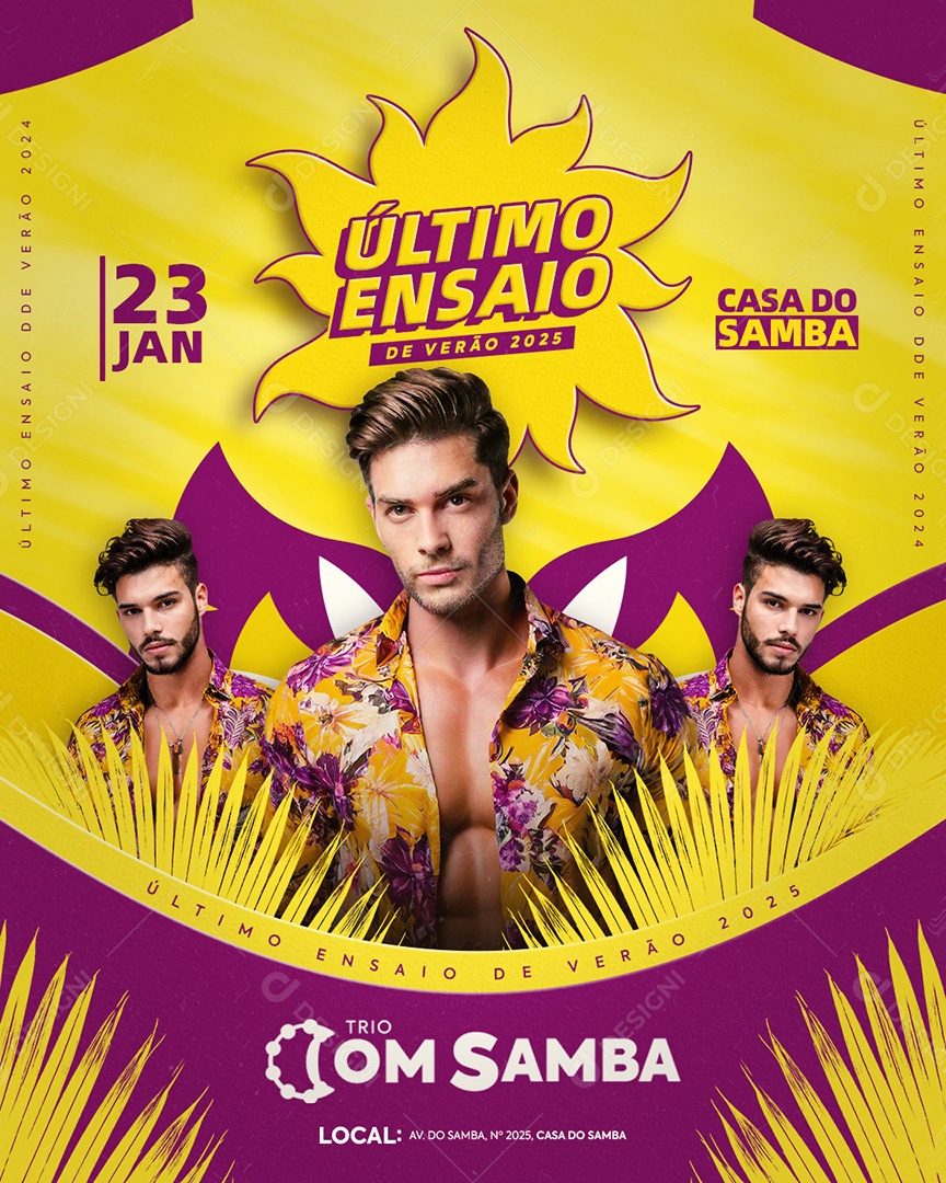 Flyer Último Ensaio de Verão Feed Social Media PSD Editável