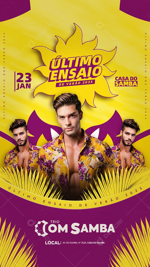 Flyer Último Ensaio de Verão Story Social Media PSD Editável