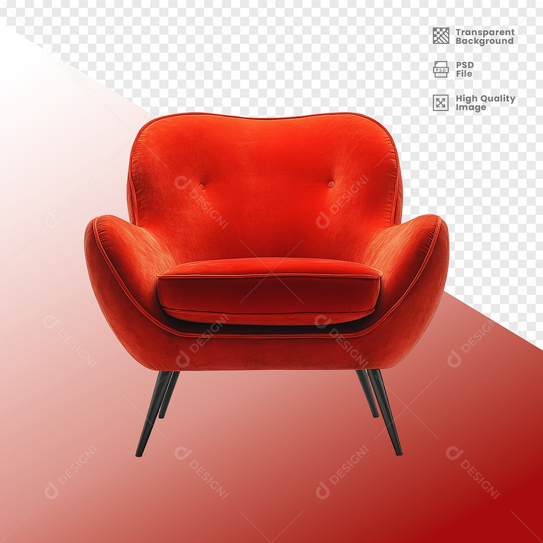 Elemento 3D Poltona do Papai Noel para Composição PSD