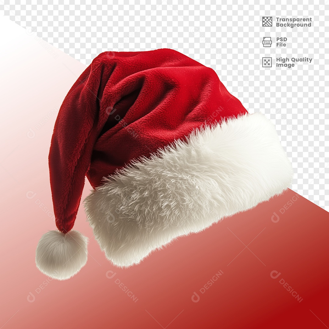 Elemento 3D Gorro de Natal para Composição PSD
