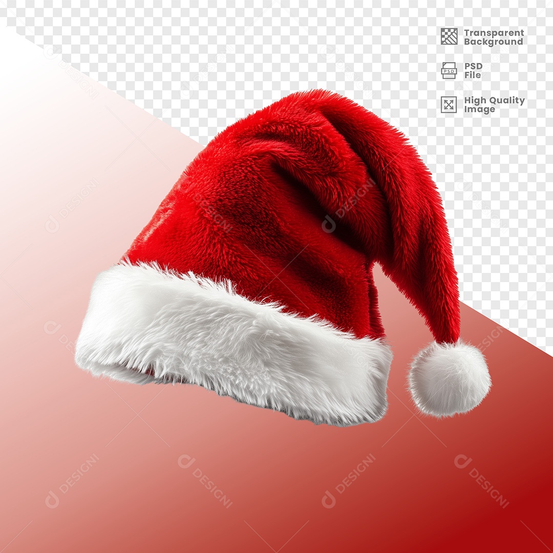 Elemento 3D Gorro de Natal para Composição PSD