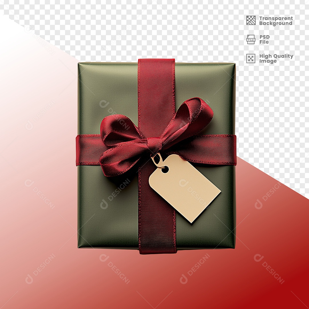 Elemento 3D Caixa de Presente Natal para Composição PSD