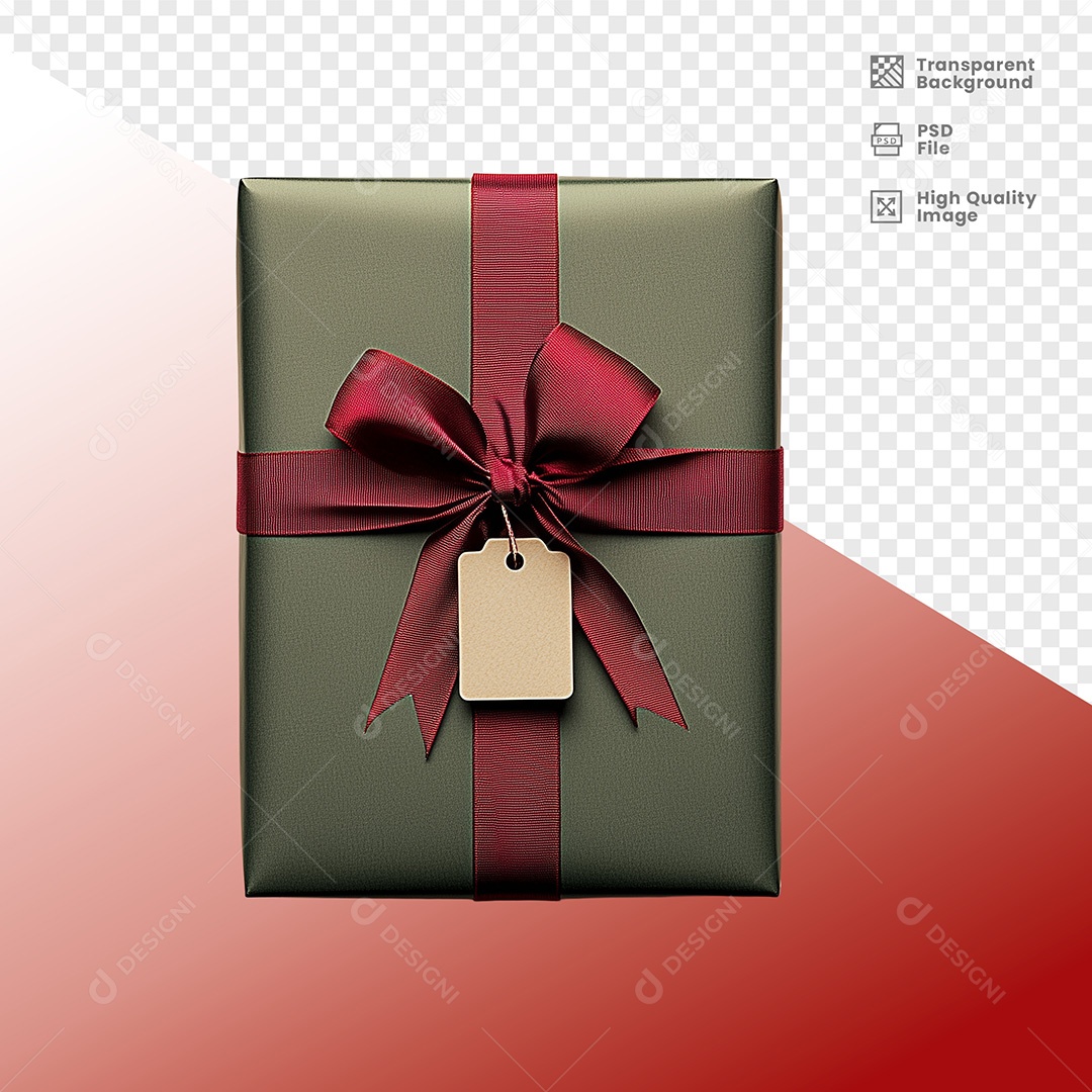 Elemento 3D Caixa de Presente Natal para Composição PSD