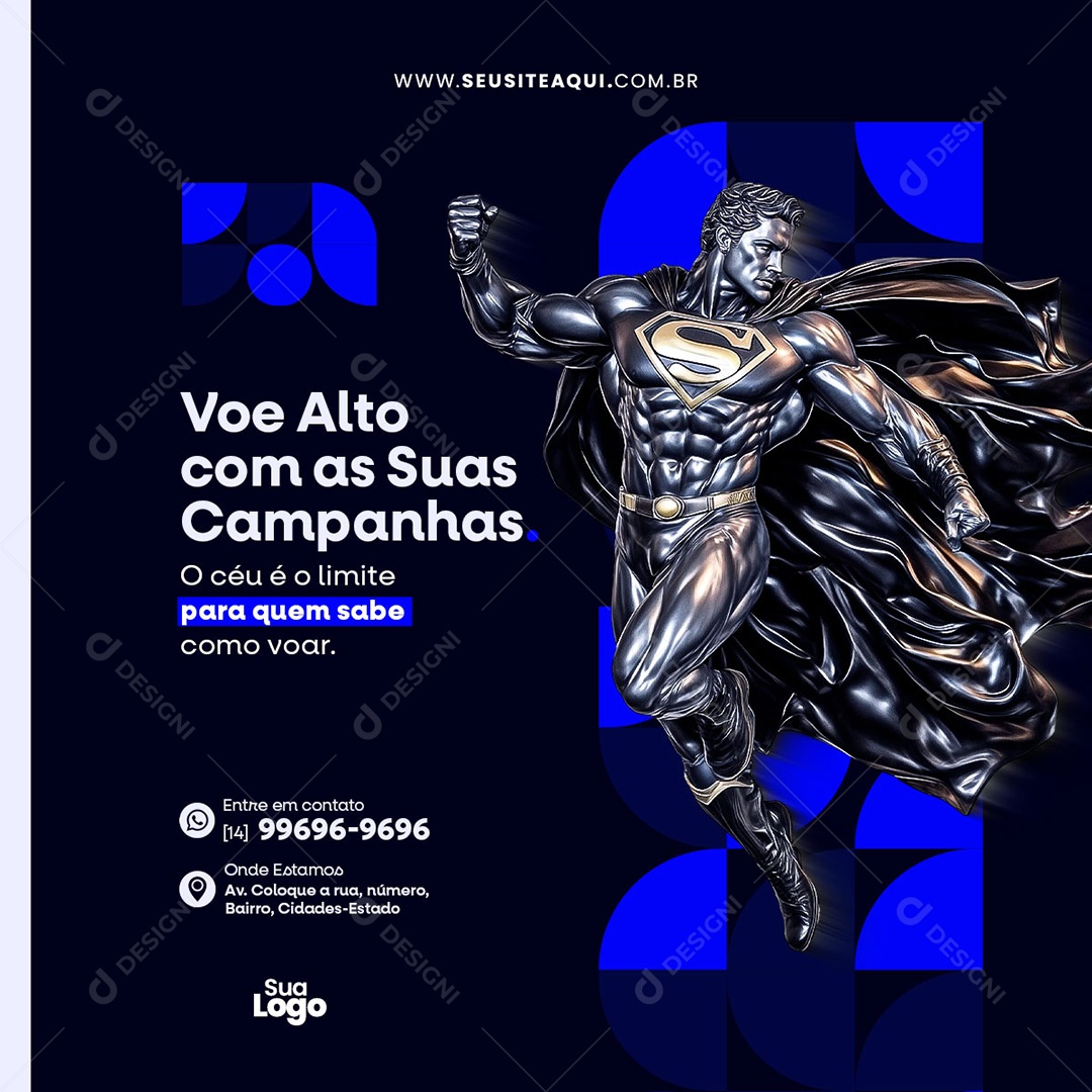 Post Agência de Publicidade Especialistas em Tráfego Pago Social Media PSD Editável