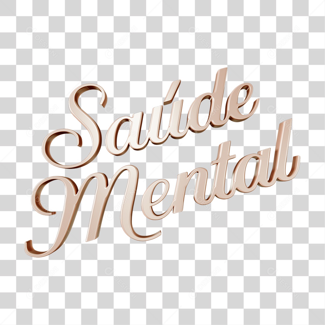 Texto 3D Saúde Mental Janeiro Branco PNG Transparente