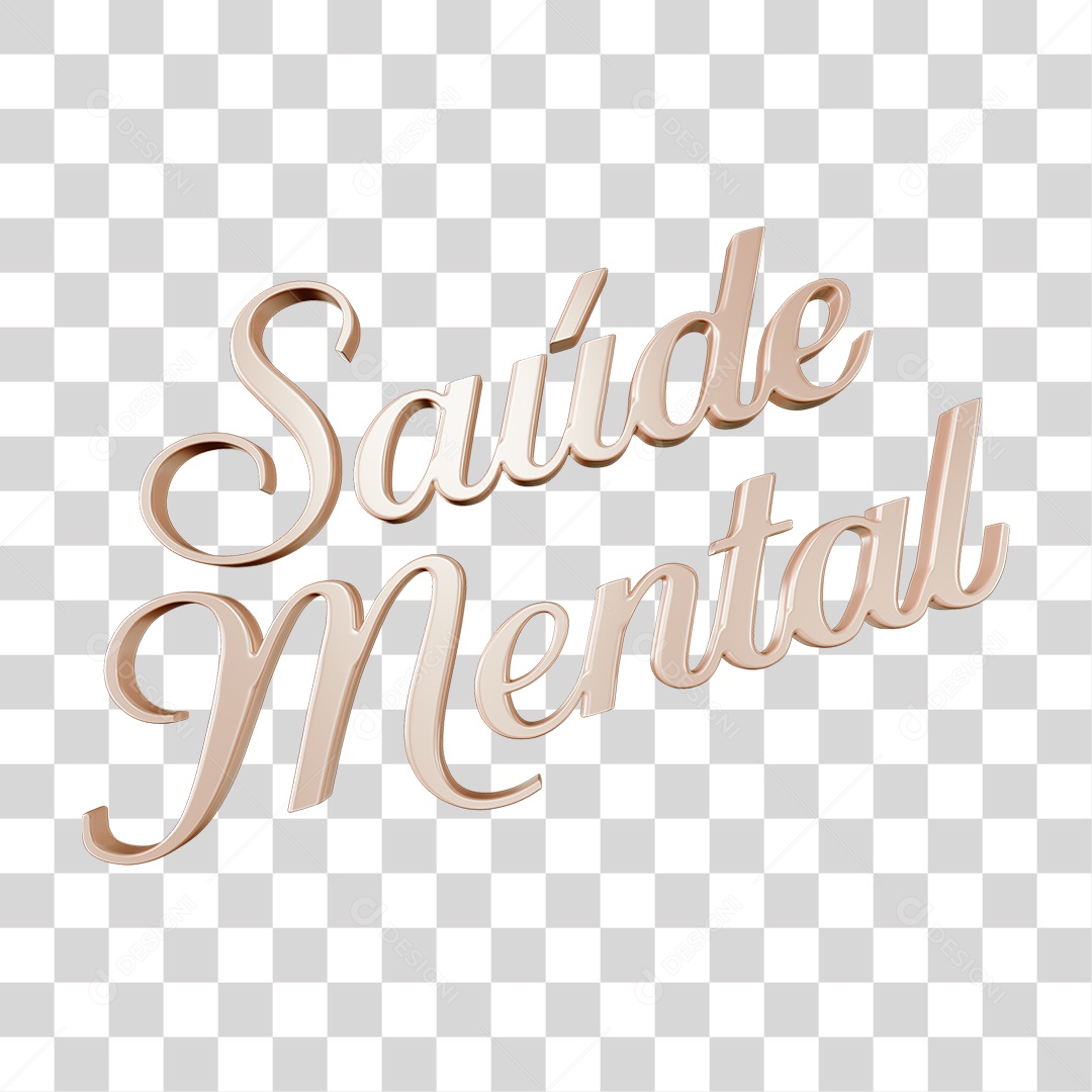 Texto 3D Saúde Mental Janeiro Branco PNG Transparente