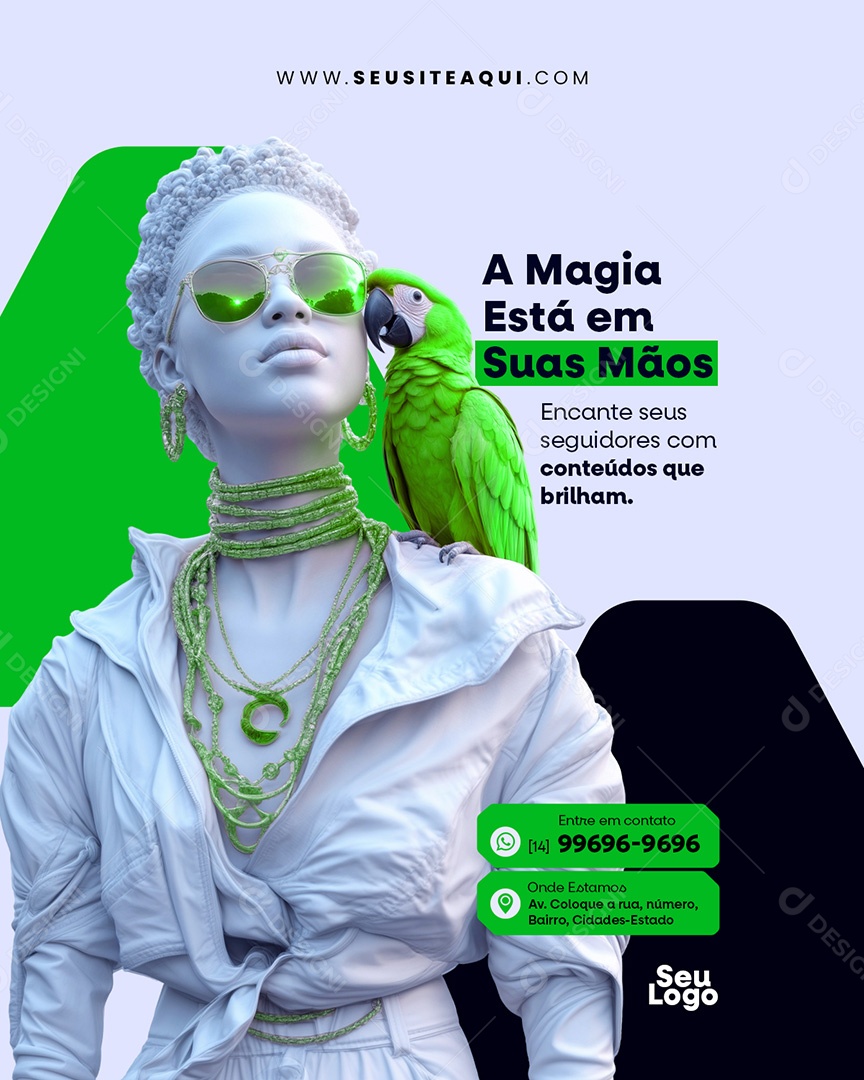 Gestor de trafego A Magia Está Em Suas Mãos Social Media PSD Editável