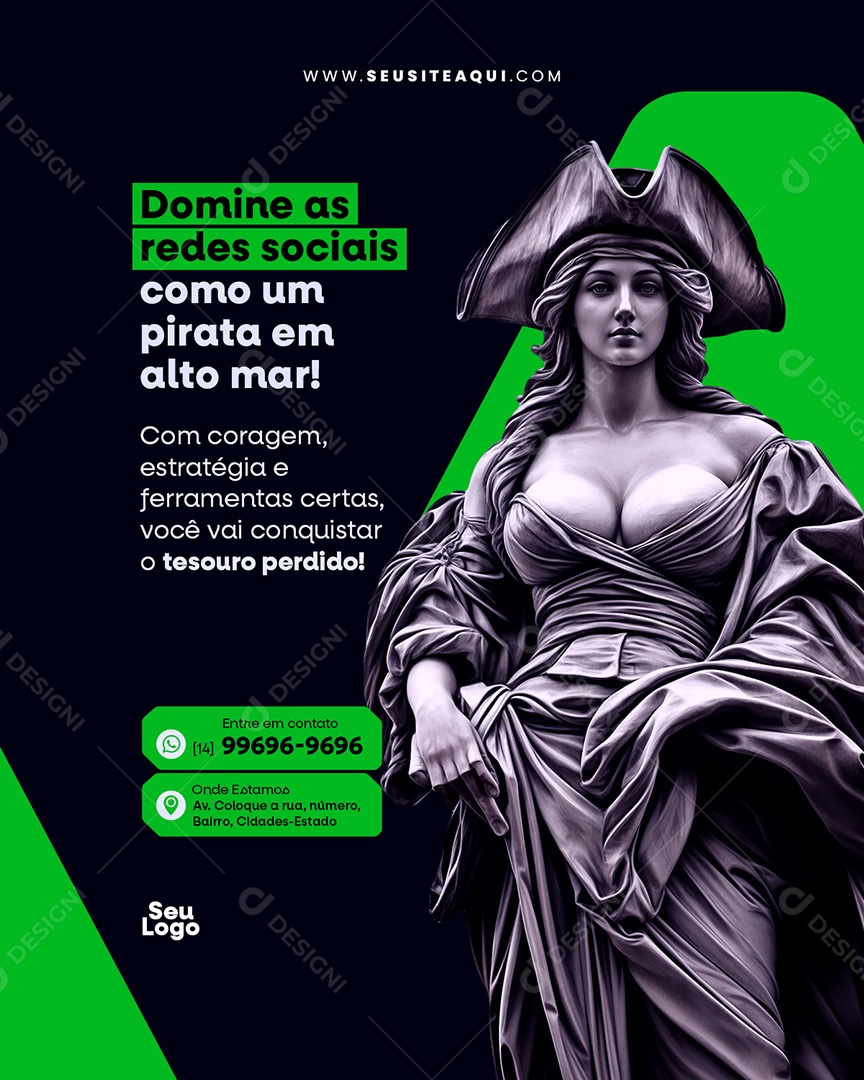Gestor de trafego Domine As Redes Sociais Social Media PSD Editável