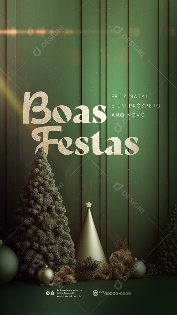 Story Boas Festas Feliz Natal e Feliz Ano Novo Social Media PSD Editável