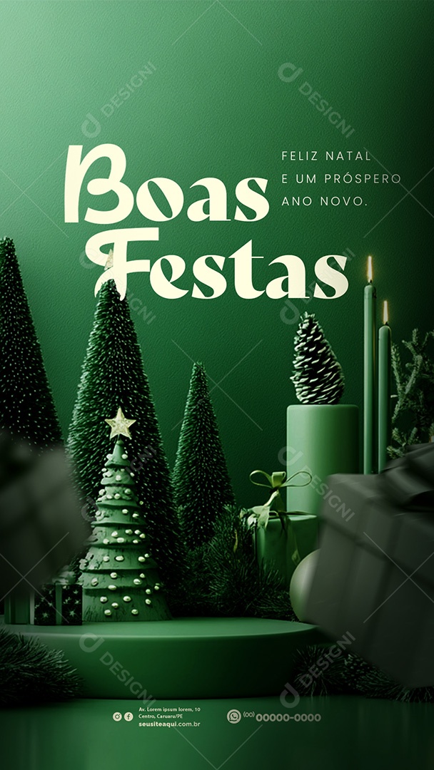 Story Boas Festas Feliz Natal e Feliz Ano Novo Social Media PSD Editável