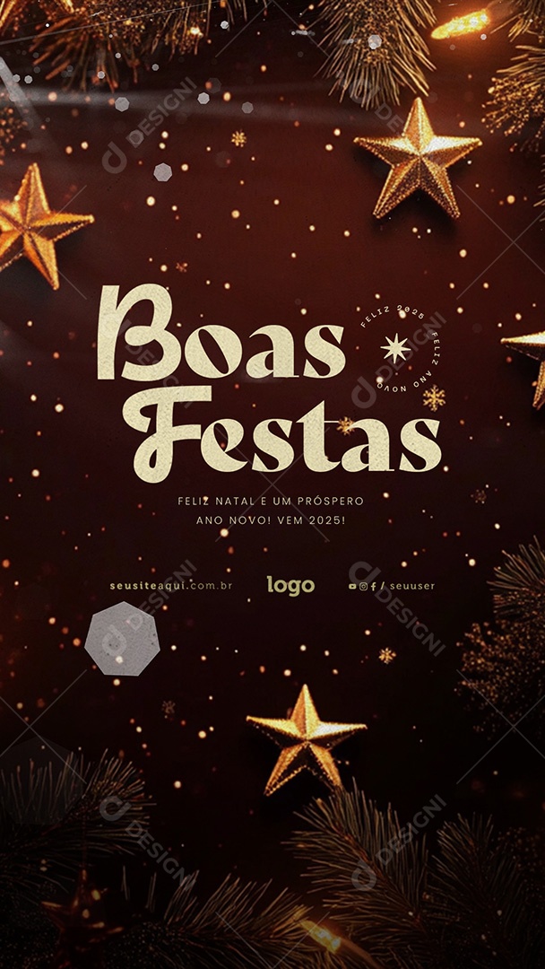 Story Happy Christmas and Happy New Year Social Media PSD Editable