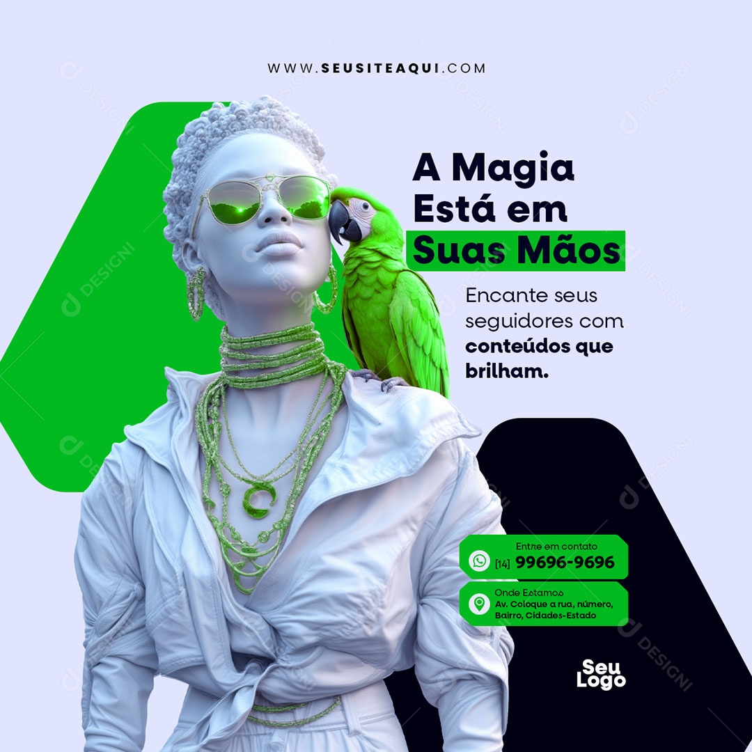 Gestor de trafego A Magia Está Em Suas Mãos Social Media PSD Editável