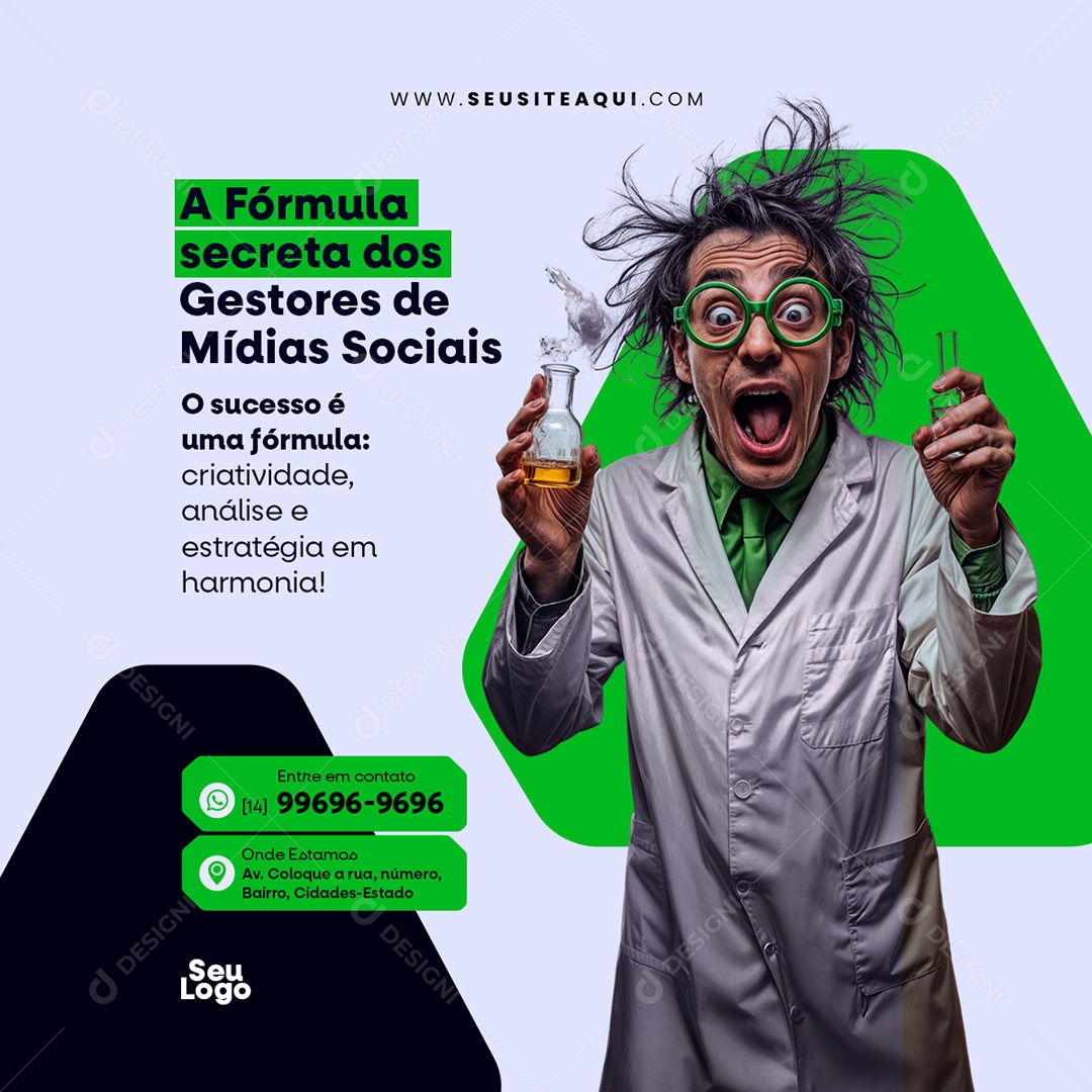 Gestor de trafego A Fórmula Secreta Social Media PSD Editável