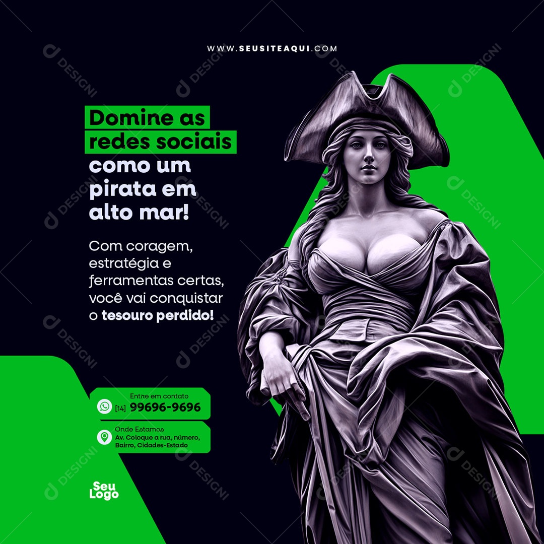 Gestor de trafego Domine As Redes Sociais Social Media PSD Editável