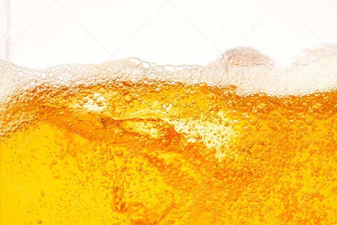 Close up brilhante laranja óleo ou textura de respingos de cerveja e ondas da natureza belas ondas curvas e pequenas bolhas suaves para design gráfico e fundo