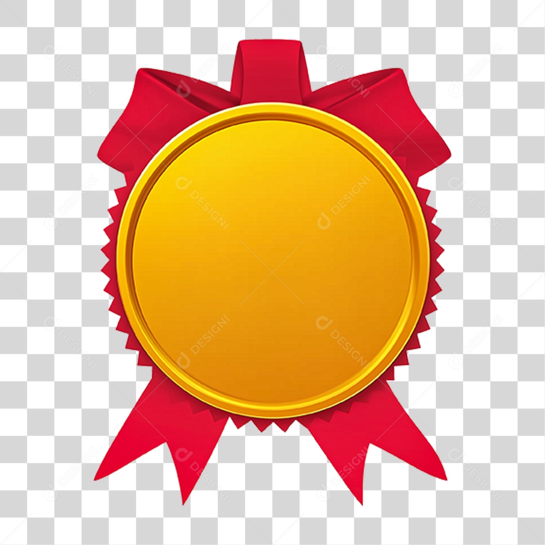 Elemento 3D Selo Dourado PNG Transparente