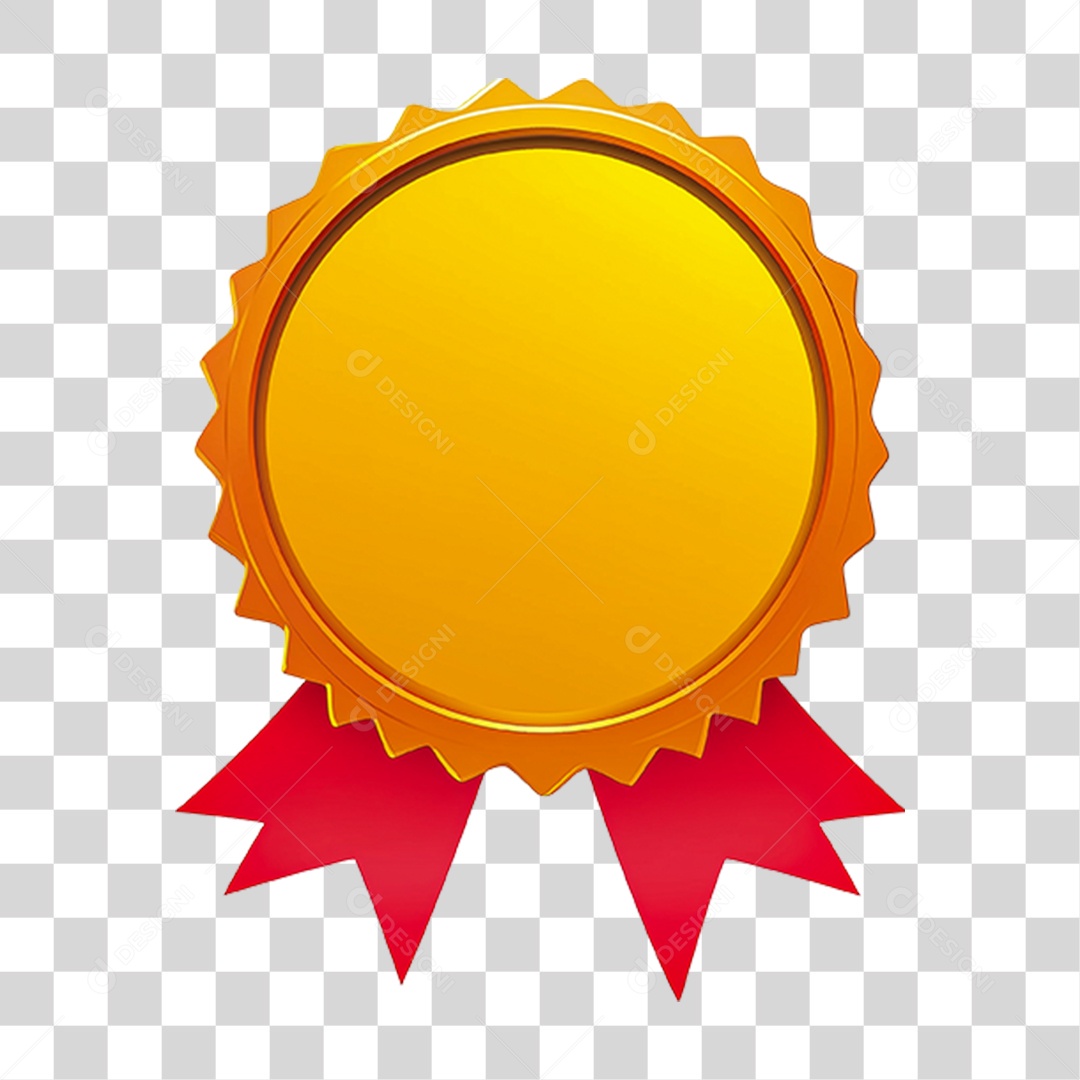 Elemento 3D Selo Dourado PNG Transparente