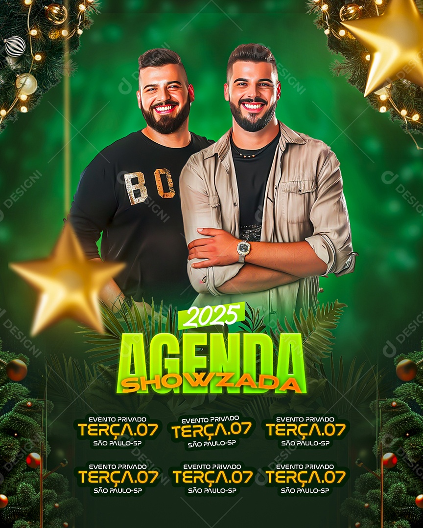 Flyer Agenda Showzada Social Media PSD Editável