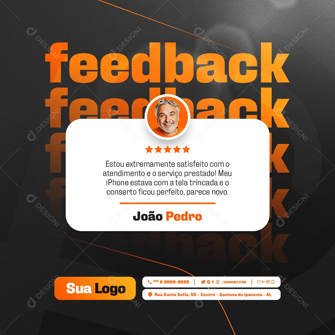 Assistência Aparelhos Apple Feedback Estou Extremamento Social Media PSD Editável