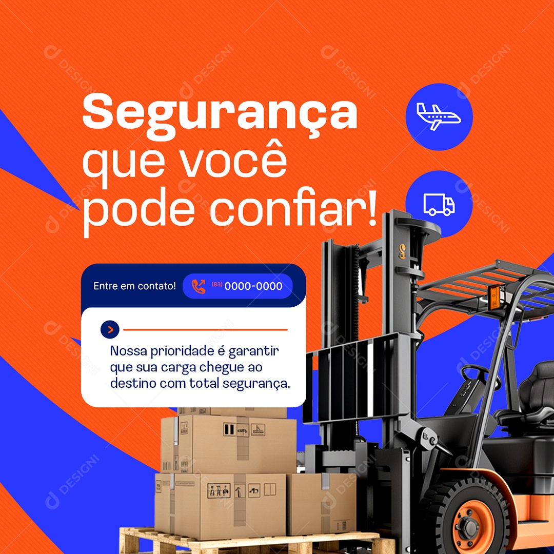 Transportadora Segurança Que Você Pode Confiar Social Media PSD Editável