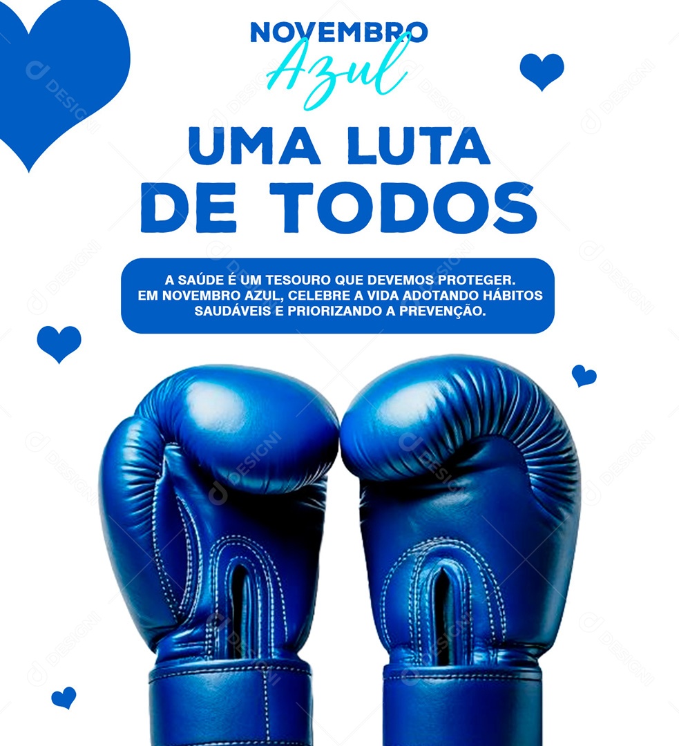 Novembro Azul Mês da Prevenção Contra o Câncer de Próstata Social Media PSD Editável