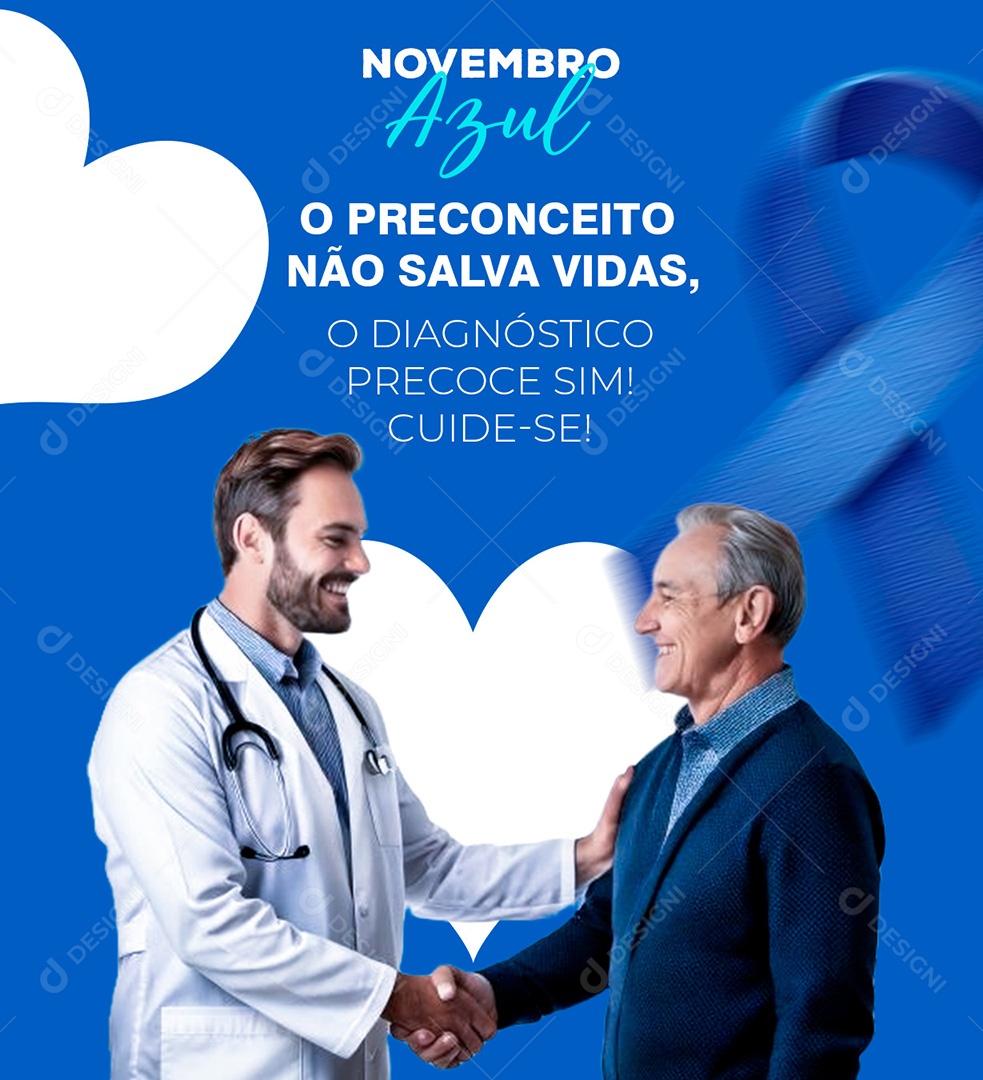Novembro Azul Mês da Prevenção Contra o Câncer de Próstata Social Media PSD Editável