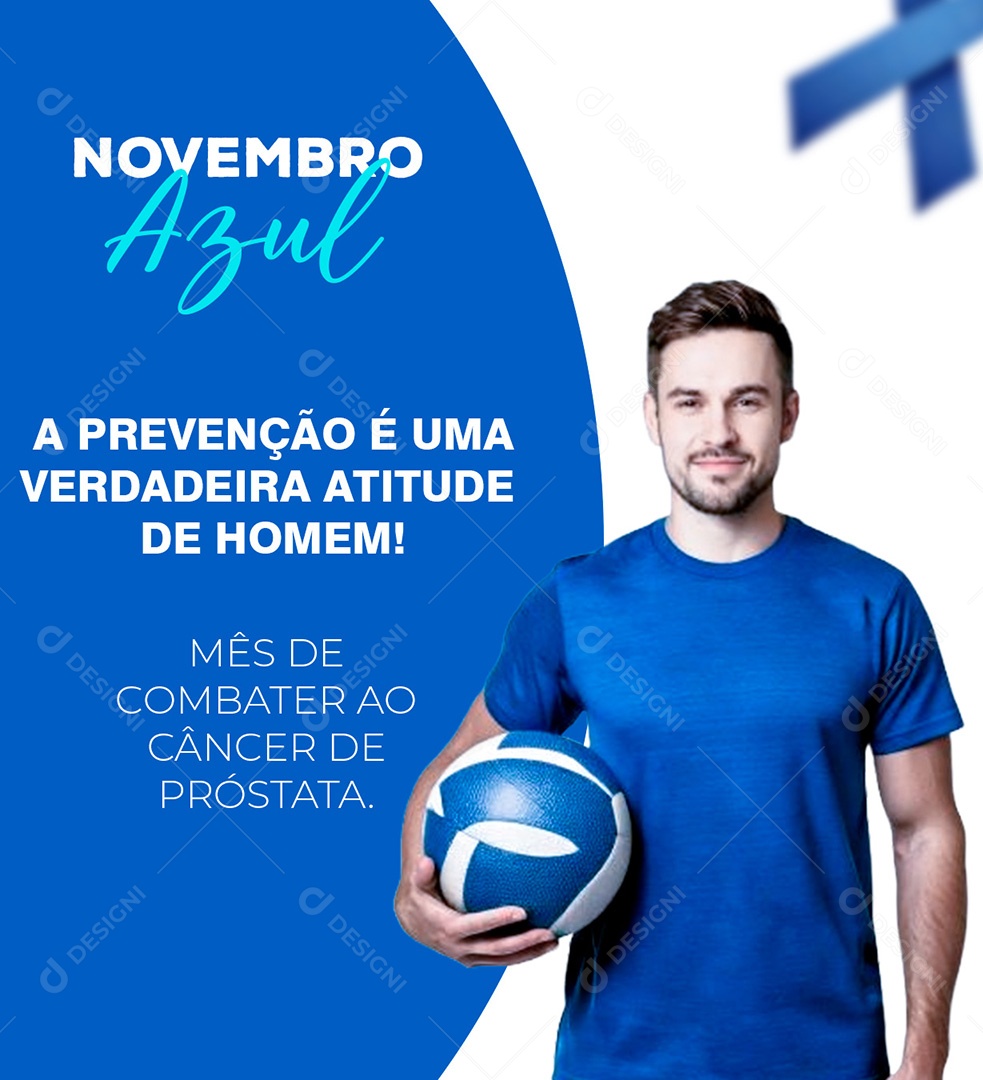 Novembro Azul Mês da Prevenção Contra o Câncer de Próstata Social Media PSD Editável