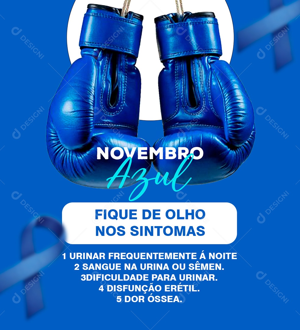 Novembro Azul Mês da Prevenção Contra o Câncer de Próstata Social Media PSD Editável