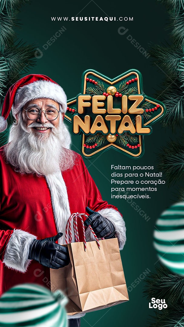 Story Um Feliz Natal 25 de Dezembro Social Media PSD Editável