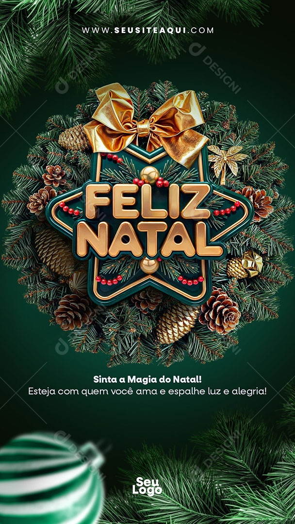 Story Um Feliz Natal 25 de Dezembro Social Media PSD Editável