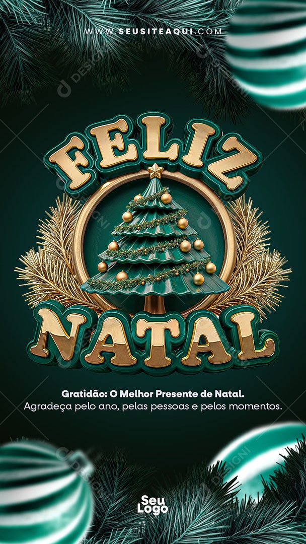 Story Um Feliz Natal 25 de Dezembro a Todos Social Media PSD Editável