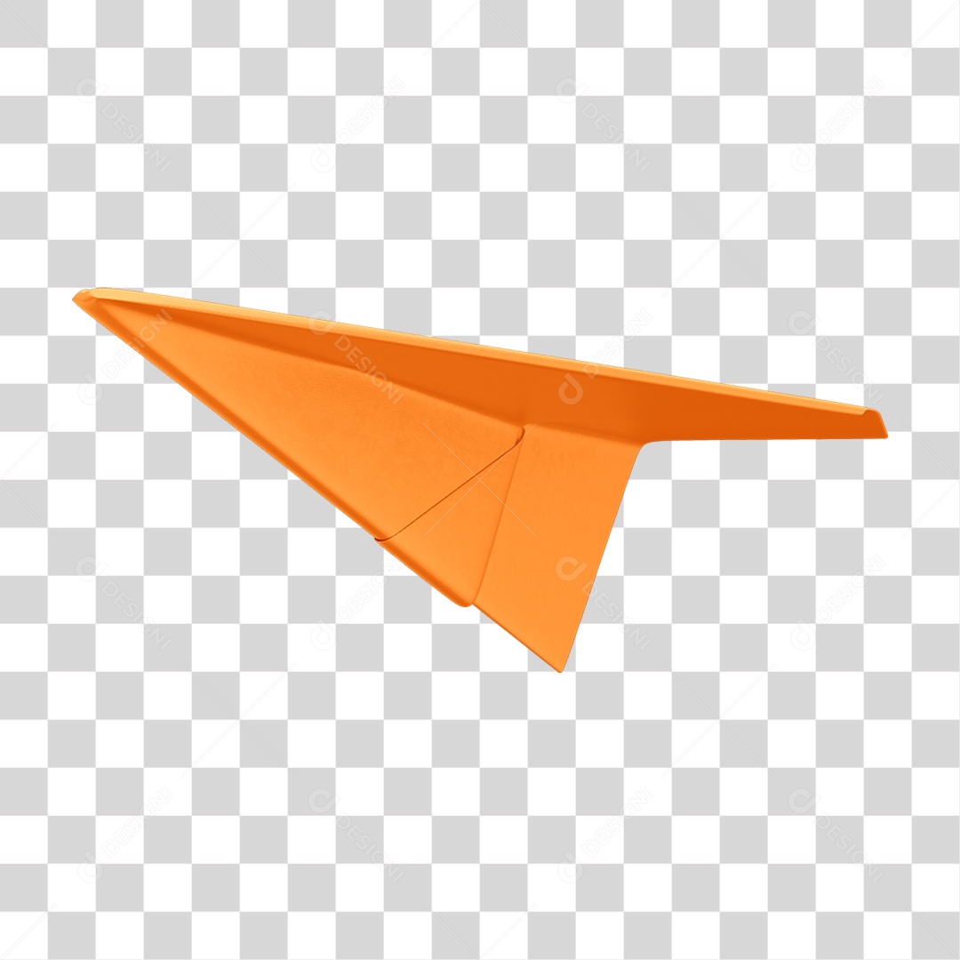 Elemento 3D Avião de Papel PNG Transparente