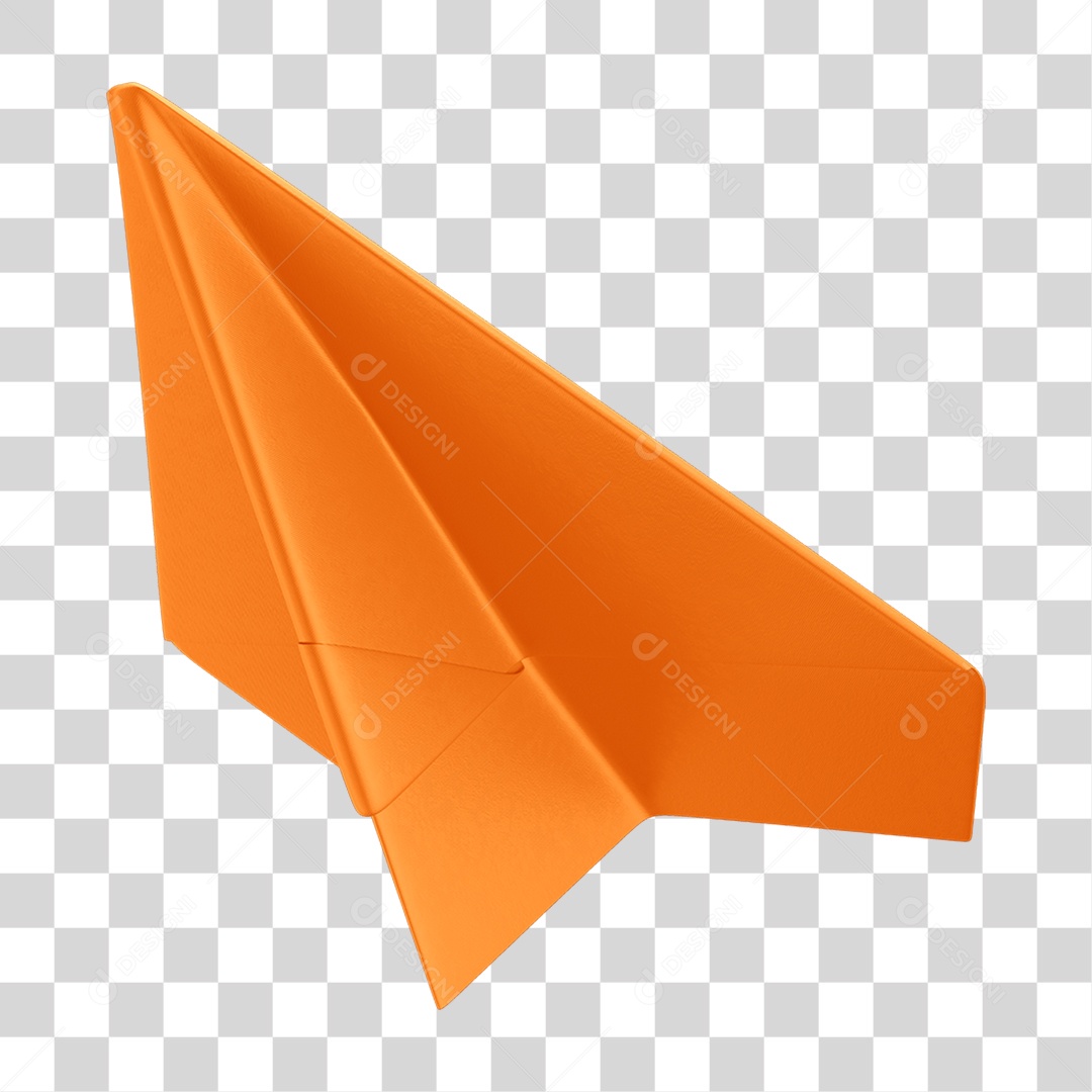 Elemento 3D Avião de Papel PNG Transparente