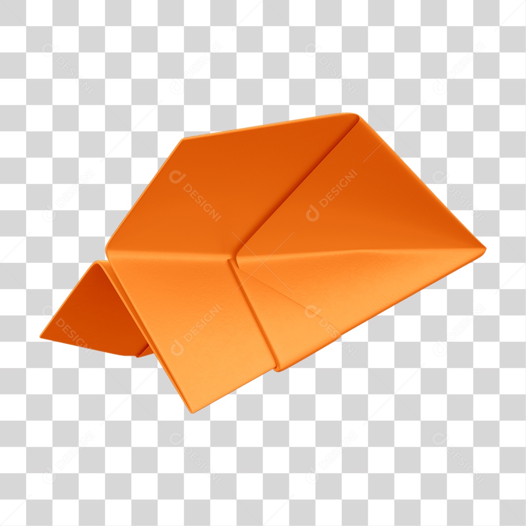 Elemento 3D Avião de Papel PNG Transparente