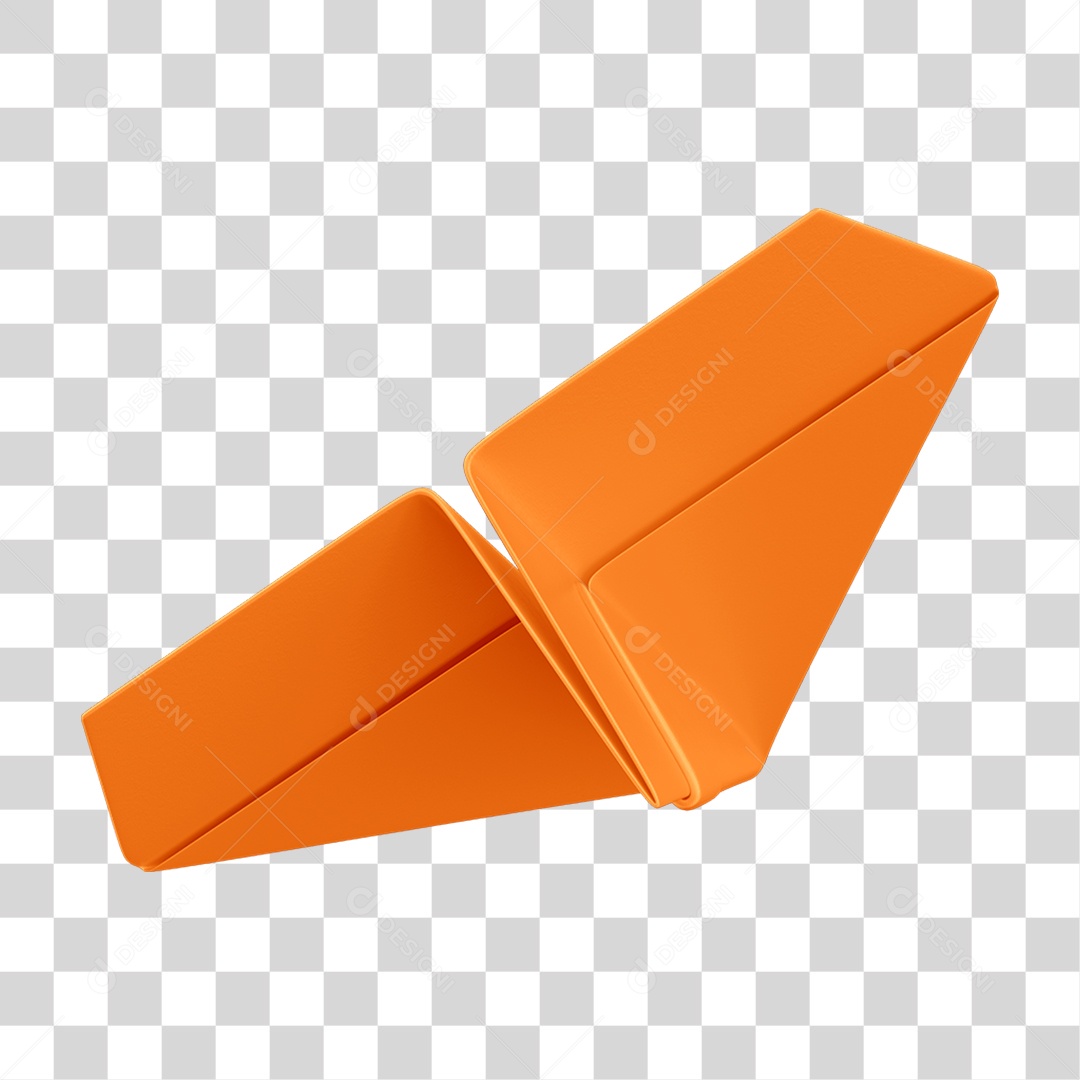 Elemento 3D Avião de Papel PNG Transparente