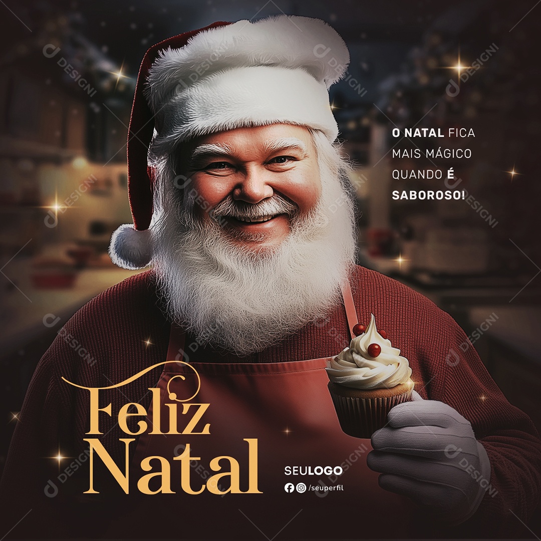 Feliz Natal O Natal Fica Mais Magico Quando é Saboroso Social Media PSD Editável
