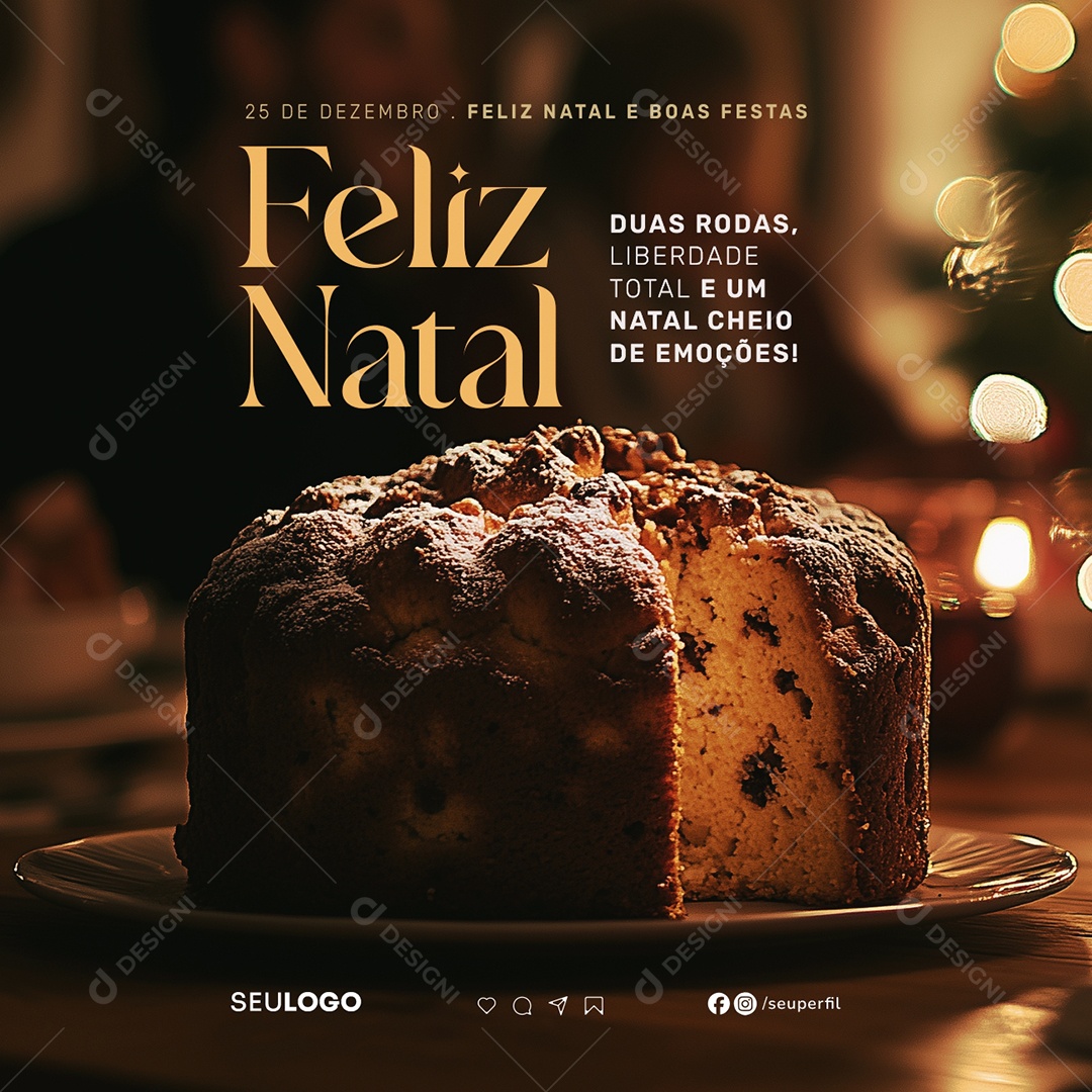 Feliz Natal e Boas Festas Social Media PSD Editável