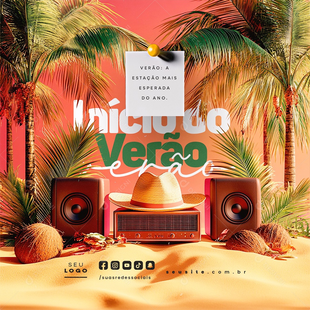 Início do Verão A Estação Mais Esperada do Ano Social Media PSD Editável