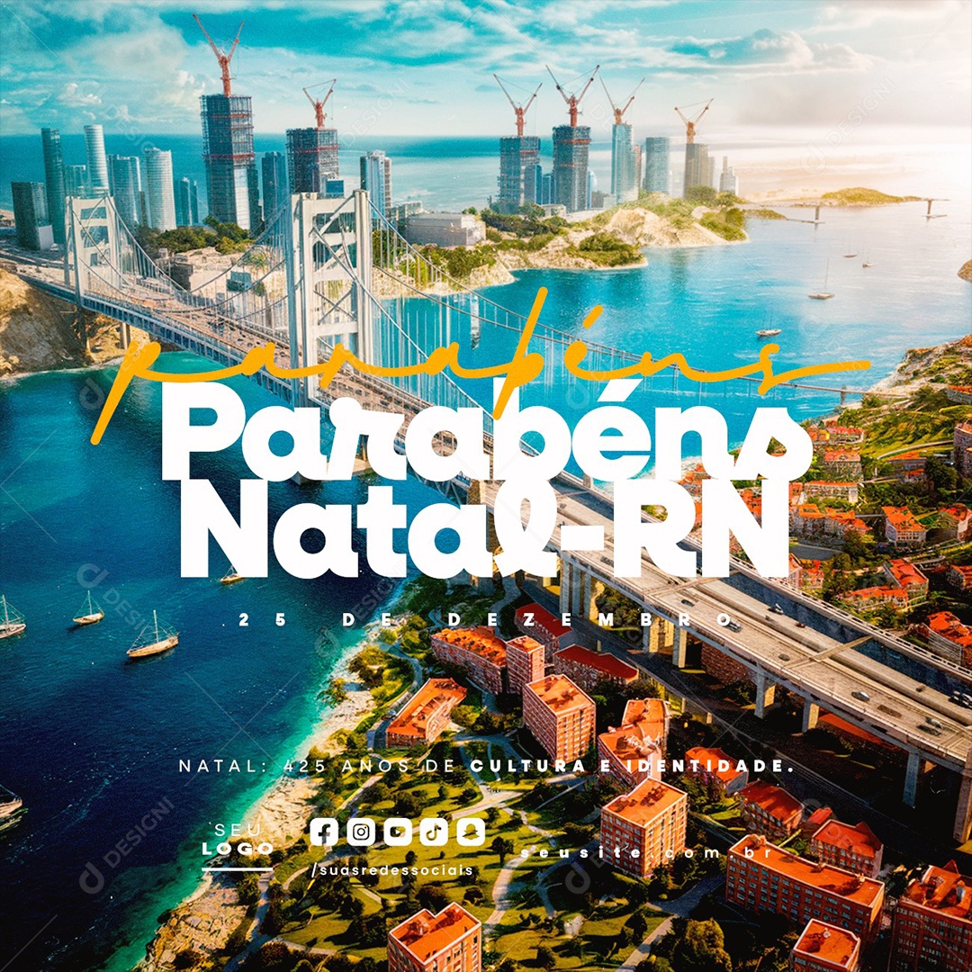 Aniversário Parabéns Natal RN 25 de Dezembro Social Media PSD Editável
