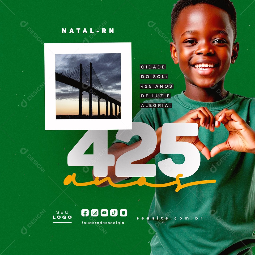 Aniversário Natal RN 25 de Dezembro Cidade do Sol Social Media PSD Editável