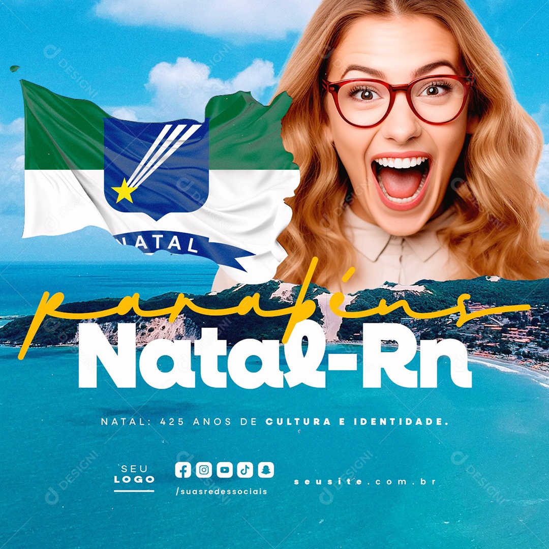 Aniversário Parabéms Natal RN 25 de Dezembro Social Media PSD Editável