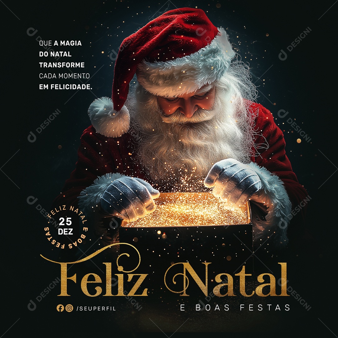 Feliz Natal Transforme Cada Momento Em Felicidade Social Media PSD Editável