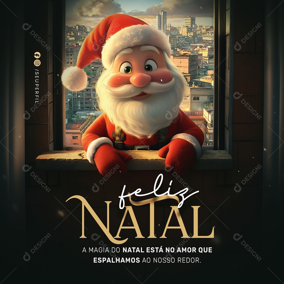 Feliz Natal A Magia Do Natal Está No Amor Social Media PSD Editável