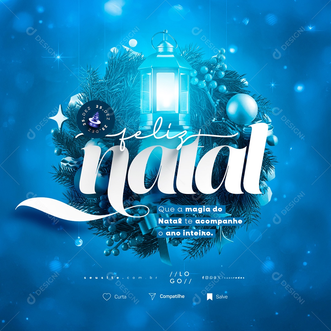 Feliz Natal 25 de Dezembro Que a Magia do Natal Social Media PSD Editável