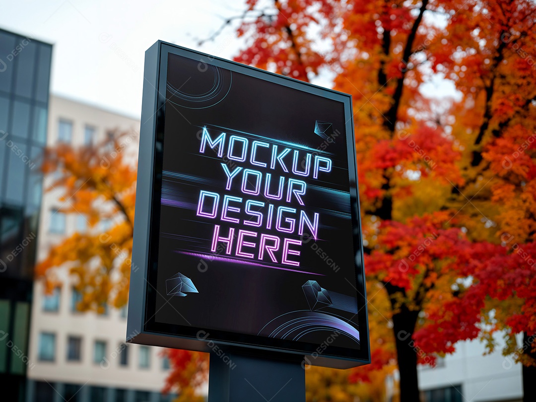 Placa na Rua Mockup PSD Editável