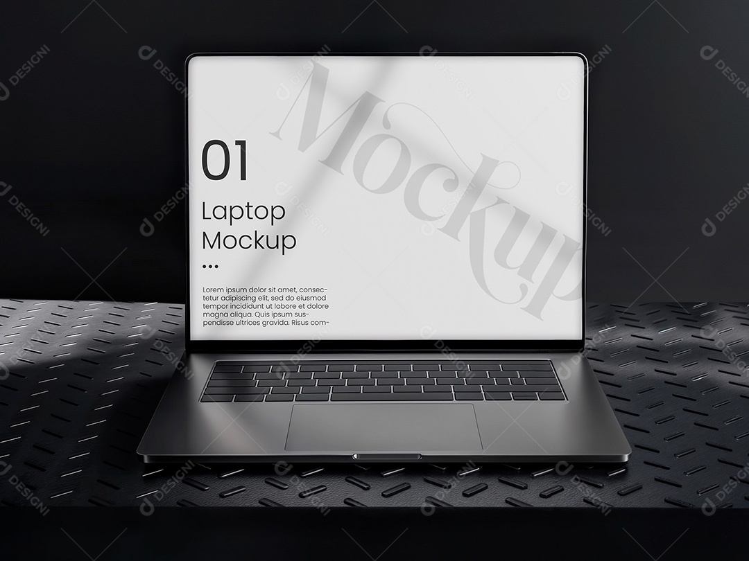 Notebook na Superficie com Textura Mockup PSD Editável