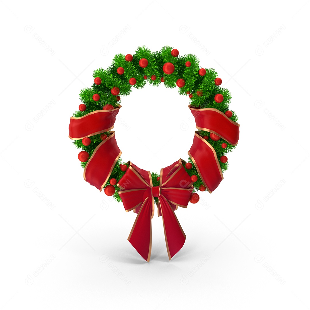 Elemento 3D Guirlanda de Natal  para Composição PSD
