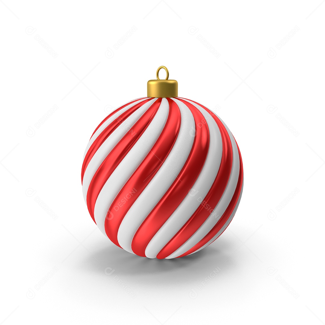 Elemento 3D Bola de Natal Decoração Composição PSD